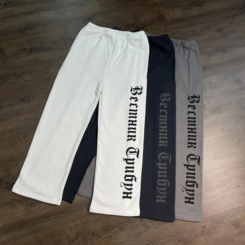 kf-Sd63a3665cbd1491a956cb48b28b75595T Yao Fashion Kanye DONDA HipHop Streewear Loose Russian Slogan Luxury Brand Casual Men Long Pants Oversize Sweatpants For Men - Image 1