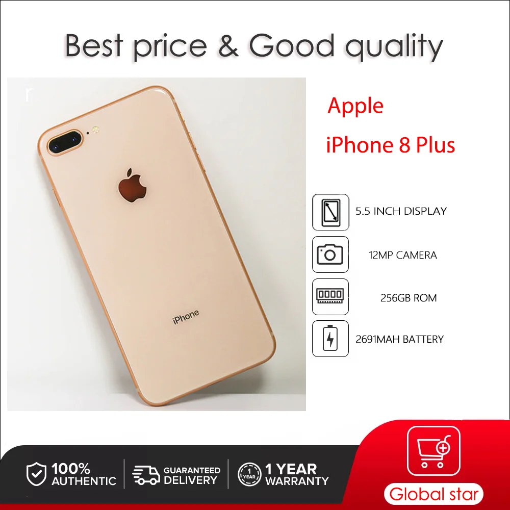 kf-Sdd0861108ad14b78a71bd1a686ed3980A Original Apple iPhone 8 Plus Unlocked Used IOS A11 5.5" 64/256GB ROM 2691mAh Cellphone 12MP Fingerprint Smartphone - Image 1