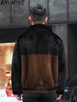 AYUNSUE Luxury Real Mink Fur Coat Men Winter Jacket 2025 Fashion Slim Mink Real Fur Coats and Jackets Fashion Casaco Masculino S - Image 4