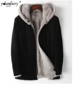 YOLANFAIRY Whole Mink Real Fur Coat Men Reversible Hooded Fur Jackets Short Fur Parkas Winter Jacket Casaco De Pele Masculino - Image 4