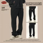 ZODF 2025 Winter 350gsm Washed Straight Pants For Men Unisex Loose Fit Distressed Comfortable Fleece Trousers Sweatpants HY0043 - Image 2