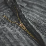 Maden Retro 12.8oz Grey Striped Jeans Straight Fit Zip Fly with Pockets Versatile Herringbone Trousers for Men's Spring and Fall - Image 5