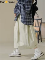 HanOrange 2025 Early Spring Lazy Arc Elastic Waist Skirt Loose Long Skirt Dark Gray Green/Gray Bean Green - Image 3