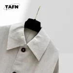 Elegant Notched Collar Trench Coat for Ladies Button Closure Windbreaker Coat Women Jacket with Large Pockets for Women AI1203 - Image 5