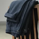 312# Autumn Japanese Retro Knitted Ankle-length Sweatpants Men's Fashion Pure Cotton Drawstring Sport Casual Ankle-tied Pants