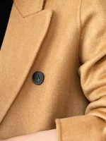 2024 New Wool Coat Women 100% Wool Peak Lapel Overcoat Double-Breasted Autumn Winter Long Jacket Trench Coat Ladies #26 - Image 3