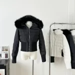Real Fox Fur White Goose Down Parka Women Winter Hooded Short Coat Warm Puffer Jacket Female Outdoor Y2k Slim Fitting Outwear