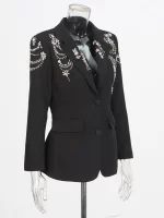 TAFN Fashion Heavy Beaded Design Small Blazer 2025 Autumn New Style Personalized Rhinestone Solid Color Women's Blazer GMT696 - Image 2