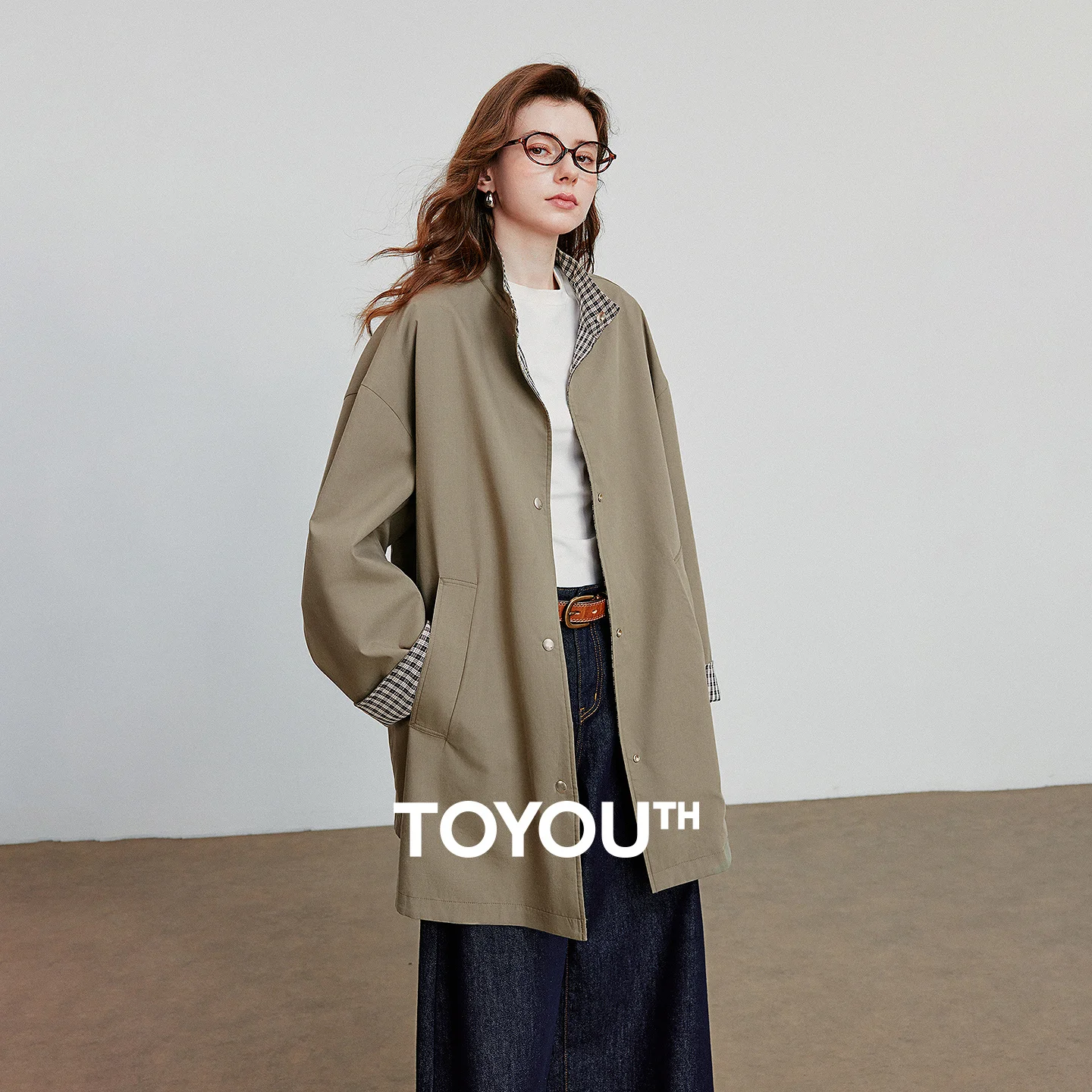 kf-Sed7c6503e1e44c0ea15cb59ba6d0c99bn TOYOUTH Women Windbreaker Jacket 2025 Autumn New Barn Style Lyocell Cotton Fashionable Double-side Medium Long Trench Coat - Image 1
