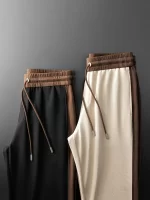 JSBD Spring and summer ice silk Modal color patchwork pants fashion men's straight leg sports sweatpants casual pants - Image 4
