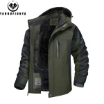 9XL New Winter Men Outwear Fleece Warm Removable Hooded Jacket Men Outdoor Skiing Windbreaker Waterproof Casual Jacket Coat Male - Image 2