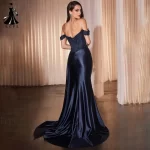 Off Shoulder Sweetheart Neck Evening Dresses Backless Zipper Sleeveless Prom Gowns Luxury Mermaid Satin فستان سهرة نس - Image 2