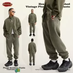 ZODF 2025 Autumn Winter Men's Washed Sweatpants Retro Unisex Loose 355gsm Warm Fleece Solid Joggers Pants Streetwears HY0653 - Image 3