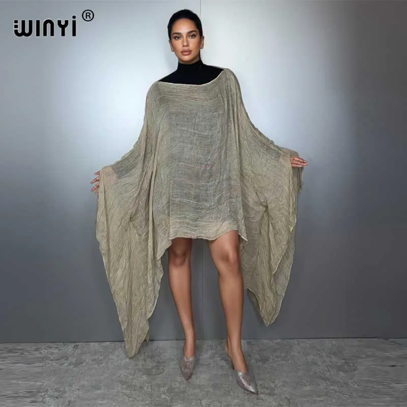 kf-Sf9bc8efbe9a746b9be54efdc6a6e63d5a WINYI dress Beachwear top beach cover up kaftan maxi dresses top woman abaya dubai luxury muslim woman beach outfits - Image 1