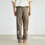 Men's Fashion Commuter Elastic Waist Drawstring Straight Pants Summer New Slightly Elastic Loose Casual Japanese Men's Wear - Image 2