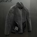 AYUNSUE Natural Wool Fur Coat Man Winter High Quality Real Sheepskin Genuine Leather Jacket Men Vintage Warm Fur Coats Hot Sale - Image 3