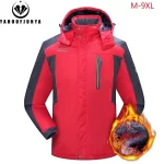 9XL New Winter Men Outwear Fleece Warm Removable Hooded Jacket Men Outdoor Skiing Windbreaker Waterproof Casual Jacket Coat Male - Image 4