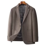 Quiet Luxury Men Double-Faced Wool-Blend Suit Hand Sewing Woolen Blazers With Detachable Down Puff Vest Liner Design Overcoat - Image 2