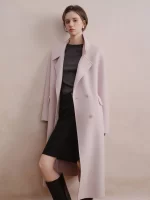 DUSHU Double-breasted Cashmere Wool Coat Elegant Ladies Women Commuting Simple Temperament Mid-calf Length British Style - Image 2