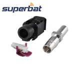 Superbat 10pcs Car HSD Fakra A Black/9001 LDVS Female Straight Crimp RF Coaxial Connector for Dacar 535 4-Core Cable - Image 2