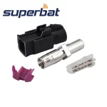 Superbat 10pcs Car HSD Fakra A Black/9001 LDVS Female Straight Crimp RF Coaxial Connector for Dacar 535 4-Core Cable - Image 3