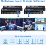 Navceker HDMI 4x2 Multi-viewer switcher 4K Seamless Quad Screen Multi Viewer Splitter 4 in 2 out HDMI Switch Adapter IR for PC - Image 6