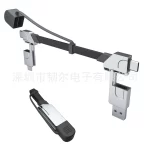 5Pcs new product four-in-one 240W keychain data cable fast charging magnetic data cable portable fast charging charging cable - Image 3