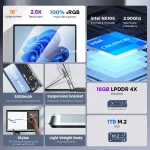2024 New 16inch Tablet PC Laptop 2in1 CPU i3-1220p SSD 256GB 512GB 1TB Win11 2560*1600 5000mAh Business Office Book - Image 4