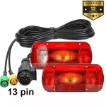 1 Set 2pcs 12V 5.5m Cable 13 Pin Plug Wiring Harness Tail Light Rear Stop Brake Light Signal Lamp Caravan Car Truck Trailer Van