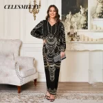 Luxurious Royal-Style Computerized Sequin Beaded Embroidery Prom Evening Dress Elegant Chiffon Batwing Sleeve Dress
