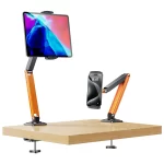 Eary Phone Holder Tablet Stand Mount For Desktop Bedside Three-Stage Telescopic Foldable Rotatable With Metal Clamp Lazy Bracket - Image 2