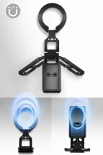 MT-07 Aluminum Alloy Magnetic Phone Stand Holder Tripod Multi-Functional Foldable Bed & Desk Stand - Image 6