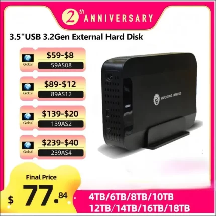 Ultra-Fast 200MB/s USB3.0 External Hard Drive for PC/Mac/Android/iOS - Portable HDD with Gaming Storage & Auto Backup Plug&Play