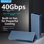 40Gbps USB 4.0 M.2 NVMe SSD Enclosure Case Drive Enclosure With-Thunderbolt 4/3 Ultra-Fast 8TB External Drive Case Solid State