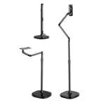 TELESIN Pro MagLock Floor Mount - Adjustable Swing Arm for Live Streaming & Universal Phone/Tablet Holder