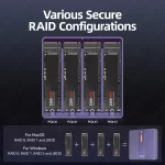 JEYI 4-Bay NVMe RAID Enclosure-TB 4 40Gbps Turbine Cooling,compatible with Mac/Windows,Individual & RAID Modes max 32TB - Image 2