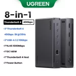 UGREEN 8-in-1 Docking Station 8K30Hz Thunderbolt 4 40Gbps Dock USB3.2 Gen2 10Gbps with EU Adapter for MacBook Laptops PC USB HUB