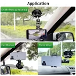 Car Suction Cup Phone Holder Universal Wheel Adjustment Foldable Cellphone Bracket for Rain Shield/Gym/Mirror Vacuum Cup Stand - Image 3