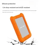 High Capacity 1TB/2TB Portable Hard Drive USB 3.0 Fast Transfer, Metal External HDD Shockproof w/Silicone Case for PC Mac - Image 4
