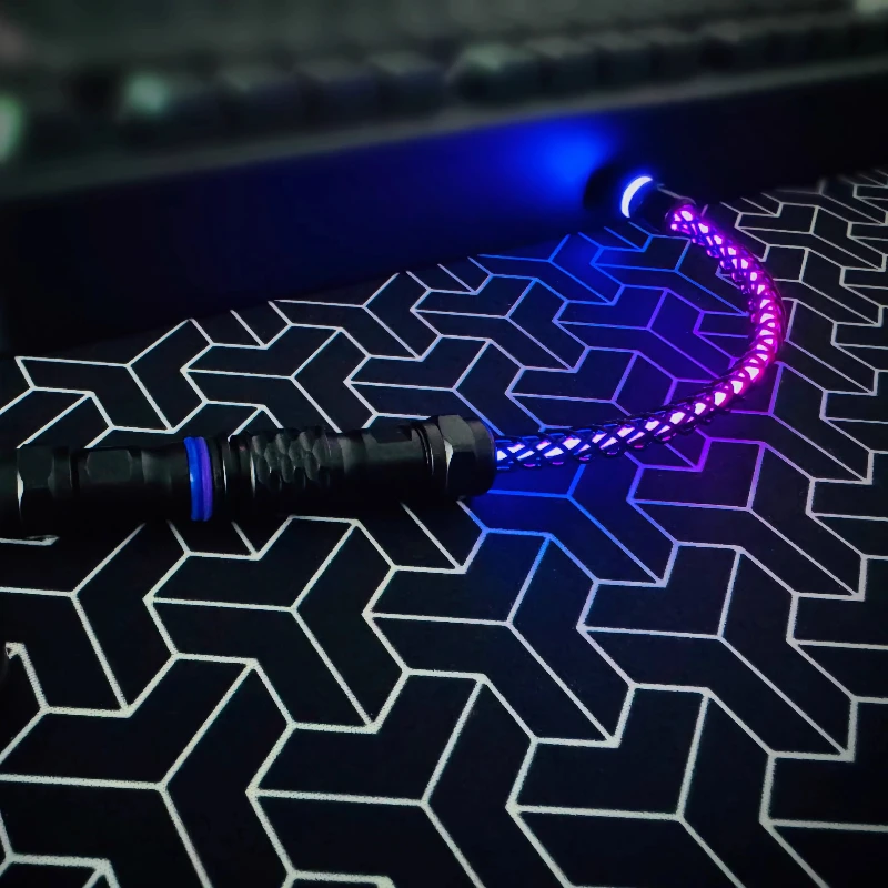 kf-S75f34e314866466cb0f808e04f17ffa85 SHINE Biohazard LD 9 Strain Single Crystal Copper Aviation Plug Line Customized RGB Data Cable Magnetic Axis 8K Gaming Cable - Image 1