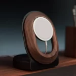 Wood Mobile Phone Base Magsafe Magnetic Charging Wireless Stand Custom Soild Walnut Wood Convenient Storage Folding Phone Stand - Image 3