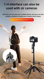 Selfie Stick 180CM Auto AI Face Tracking Quad Stand 360 Rotation Gimbal Tripod Stabilizer with LED Fill Light For Phone Camera