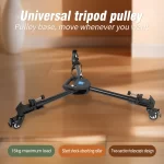 Foldable Universal Camera Photography Tripod Dolly 3 Wheels Stand Pulley Base For Camera Camcorder and Lighting Equipment - Image 6