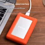 High Capacity 1TB/2TB Portable Hard Drive USB 3.0 Fast Transfer, Metal External HDD Shockproof w/Silicone Case for PC Mac