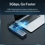 ORICO Industrial 7/10 Port USB 3.0 Hub Multiple Expander Socket Splitter On/Off Key Switch Dock USB Charger Power Adapter Supply - Image 4
