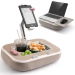 Oatsbasf Pillow Stand with Storage Space 360° Rotatable Clip Stand for 4.7-13" Phone Tablet Kindle 15" Laptop Pillow Lap Desk