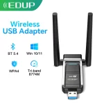 EDUP BE1703 WIFI7 Wireless USB Adapter 802.11be/ax/ac/a/b/ Tri-Band 2.4/5.8/6GHz 6500Mbps Transmission rate Support Windows10/11