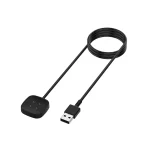 TJXL-For Fitbit Versa 3 / Sense Smart Watch Charger 1M Length Portable USB Charging Cable Magnetic Cradle Charger - Image 4