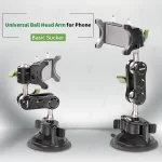 Car Suction Cup Phone Holder Universal Wheel Adjustment Foldable Cellphone Bracket for Rain Shield/Gym/Mirror Vacuum Cup Stand - Image 4