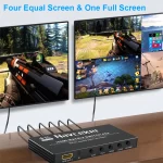 Navceker HDMI 4x2 Multi-viewer switcher 4K Seamless Quad Screen Multi Viewer Splitter 4 in 2 out HDMI Switch Adapter IR for PC - Image 3